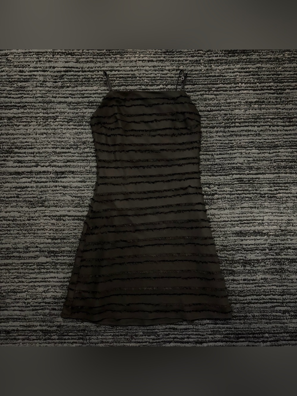 The Impeccable Pig Fray stripe Sleeveless Spaghetti Strap Mini Dress